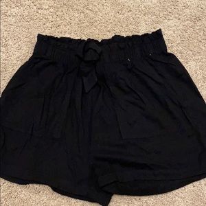 black paper bag shorts